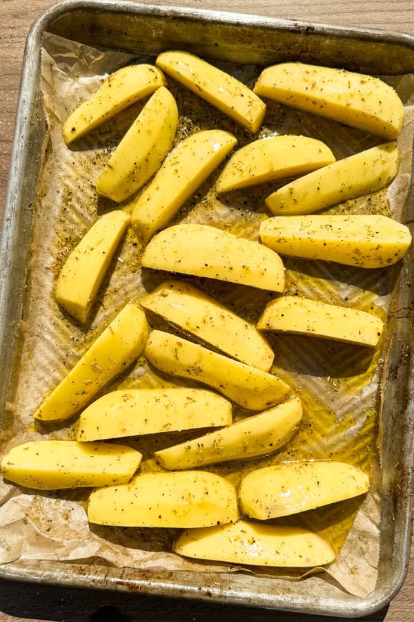 Greek style roasted potatoes