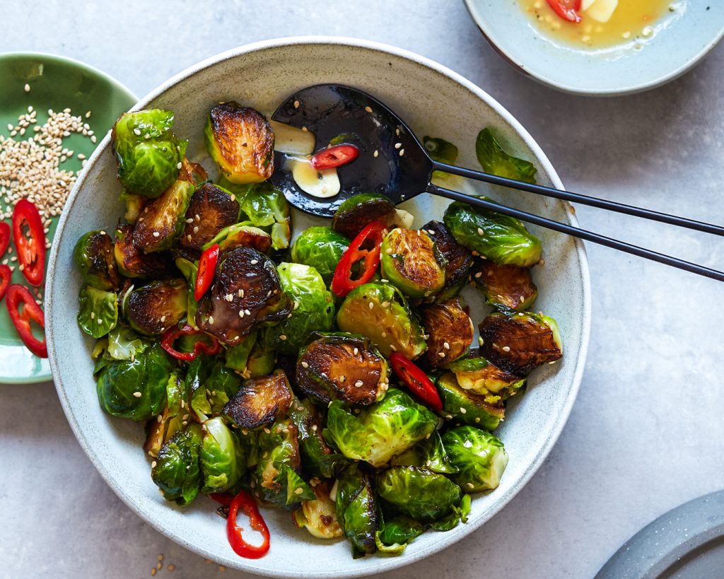 Sesame Garlic Brussels Sprouts Easy Paleo Primal Gourmet Whole30 Thanksgiving Christmas Side Dishes